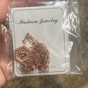 🌺rose gold necklace with “A”🌺